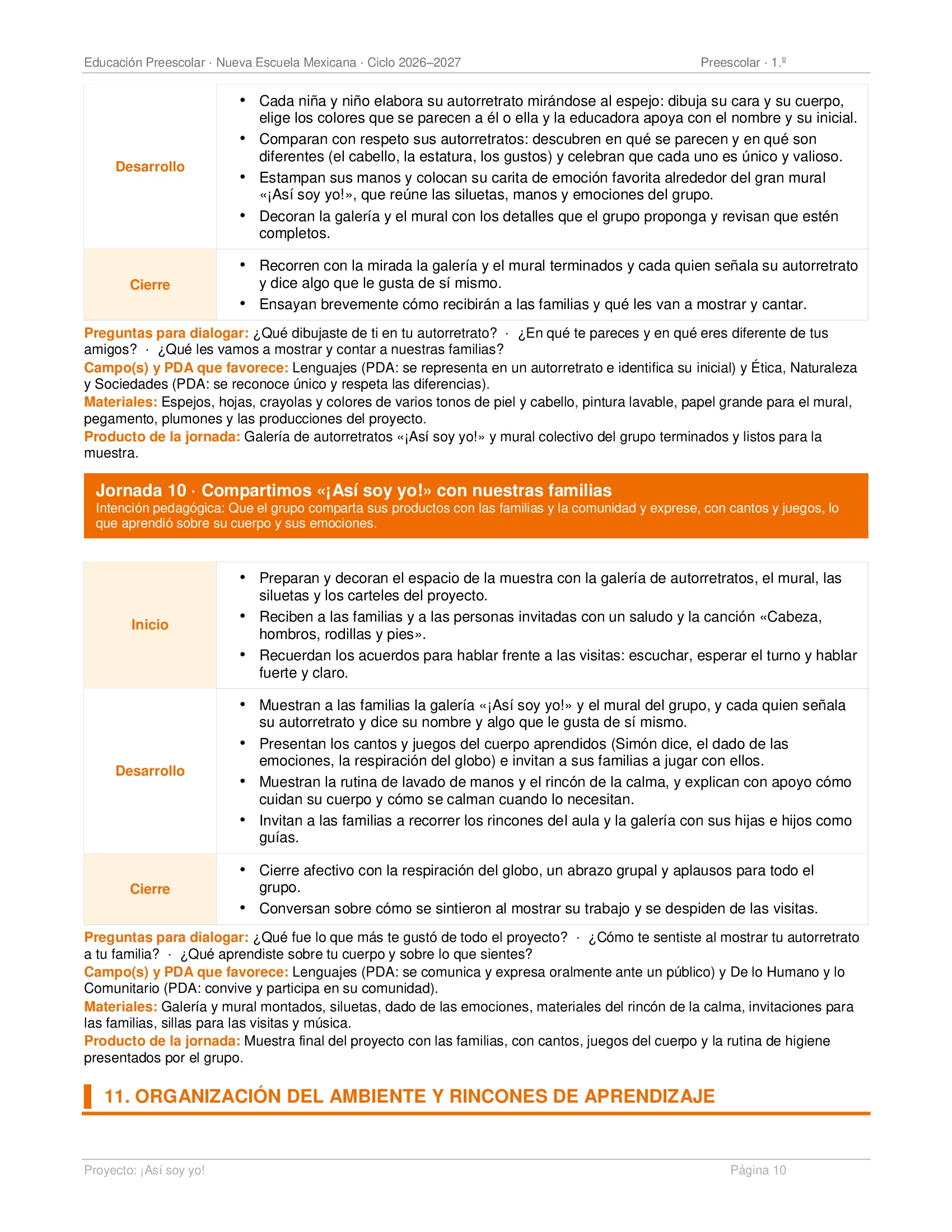 PLANEACIONES PREESCOLAR 1ER GRADO - CICLO ESCOLAR 2026-2027