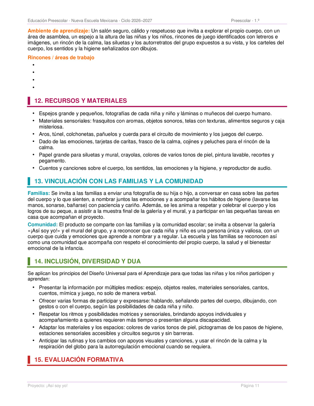 PLANEACIONES PREESCOLAR 1ER GRADO - CICLO ESCOLAR 2026-2027