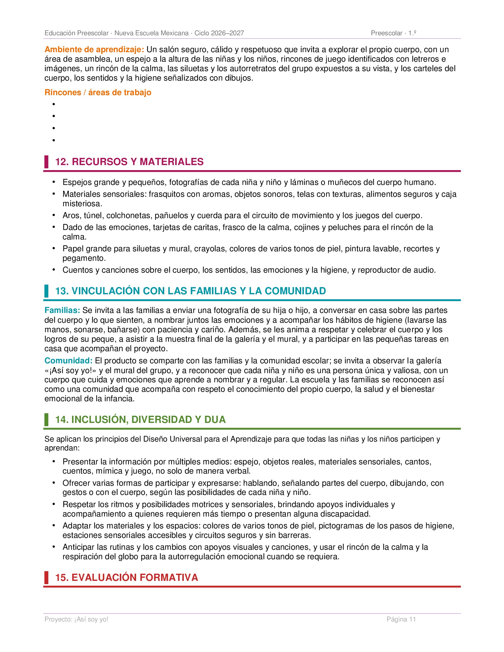 PLANEACIONES PREESCOLAR 1ER GRADO - CICLO ESCOLAR 2026-2027