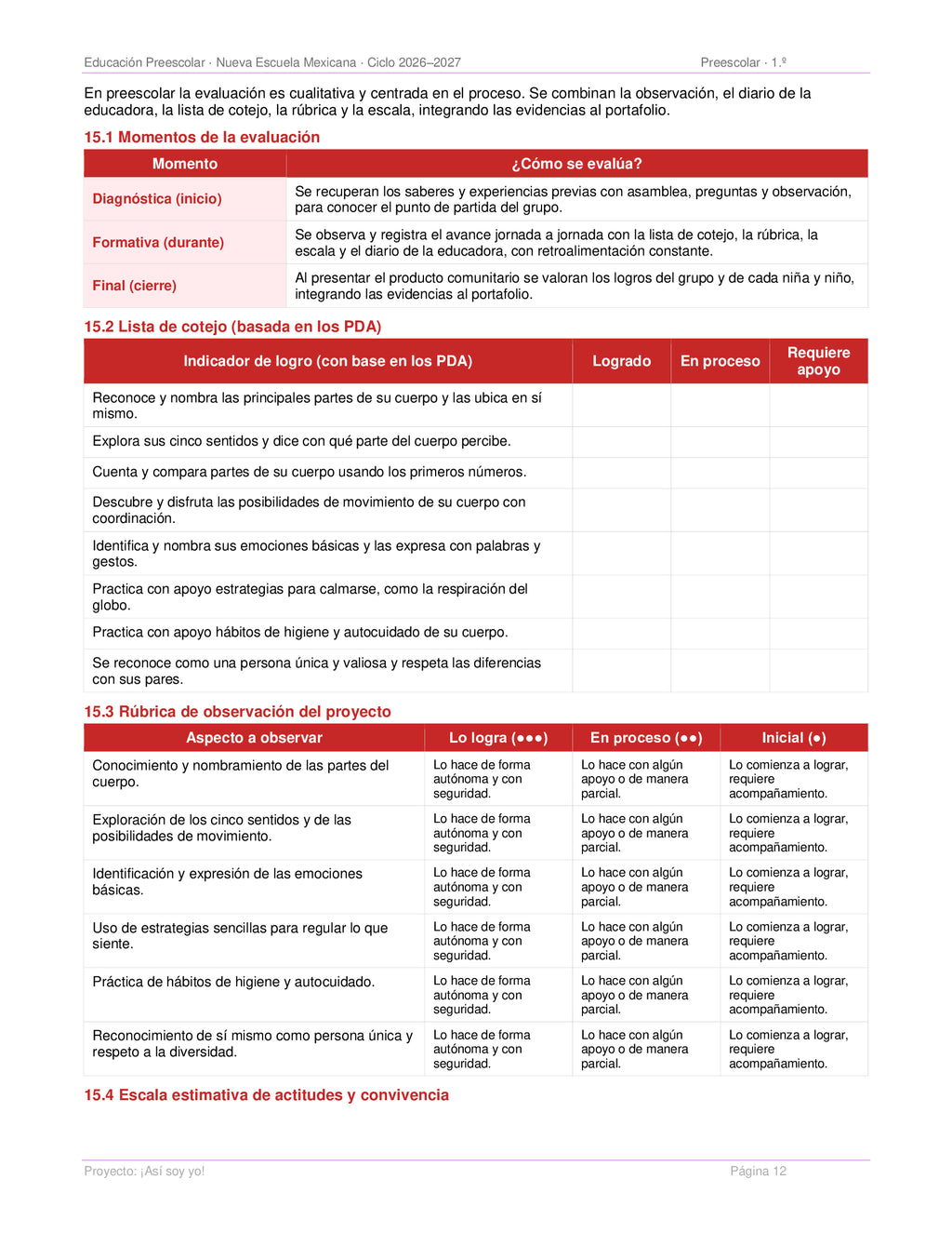 PLANEACIONES PREESCOLAR 1ER GRADO - CICLO ESCOLAR 2026-2027