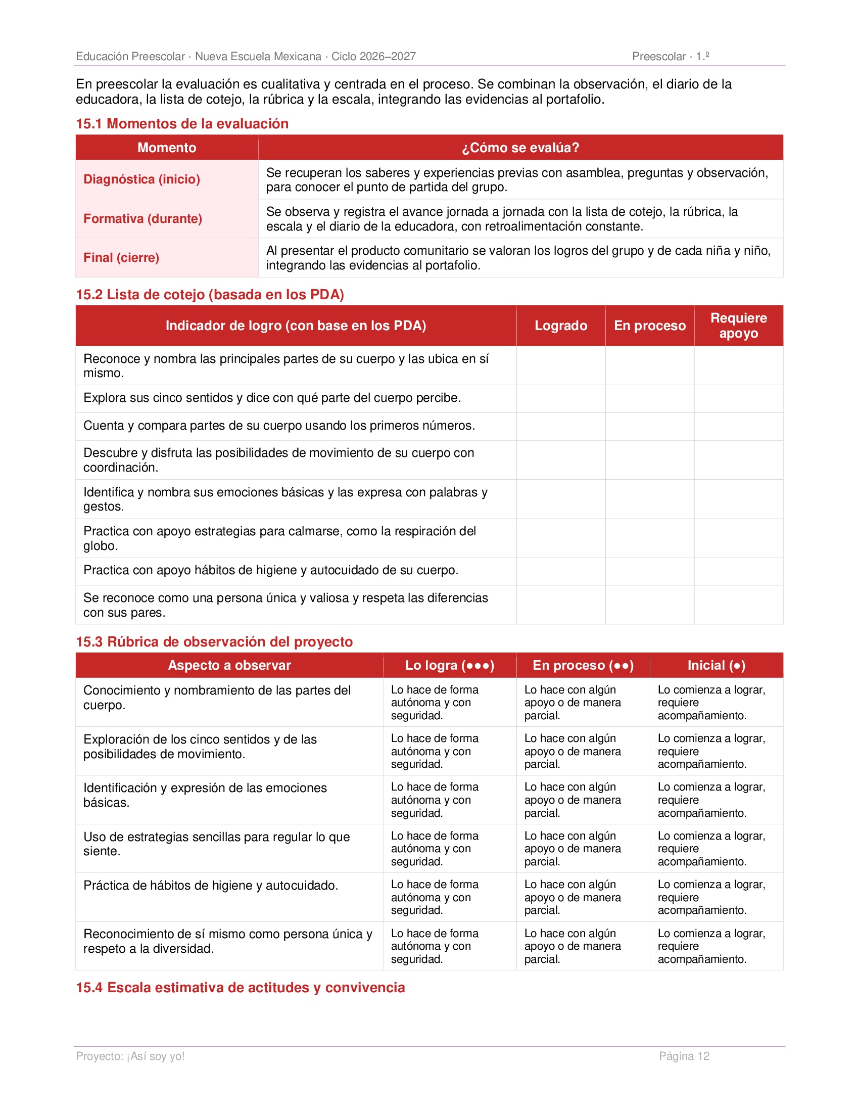 PLANEACIONES PREESCOLAR 1ER GRADO - CICLO ESCOLAR 2026-2027