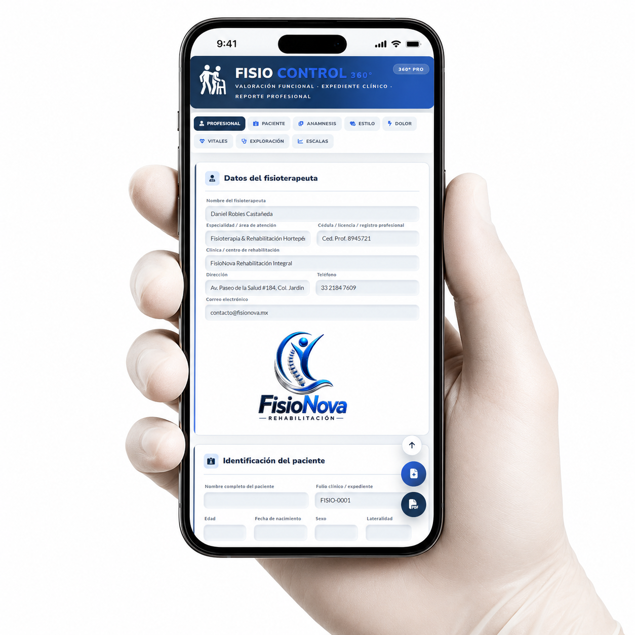 FISIOCONTROL 360° | HISTORIA CLÍNICA DIGITAL