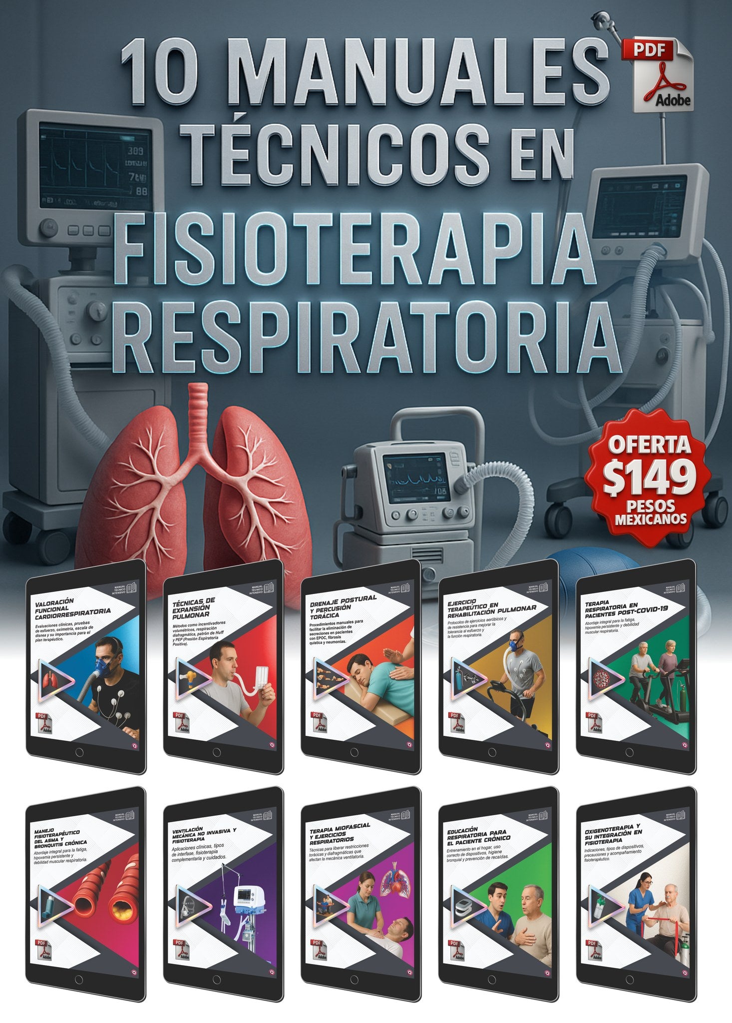 10 Manuales Técnicos en Fisioterapia Respiratoria