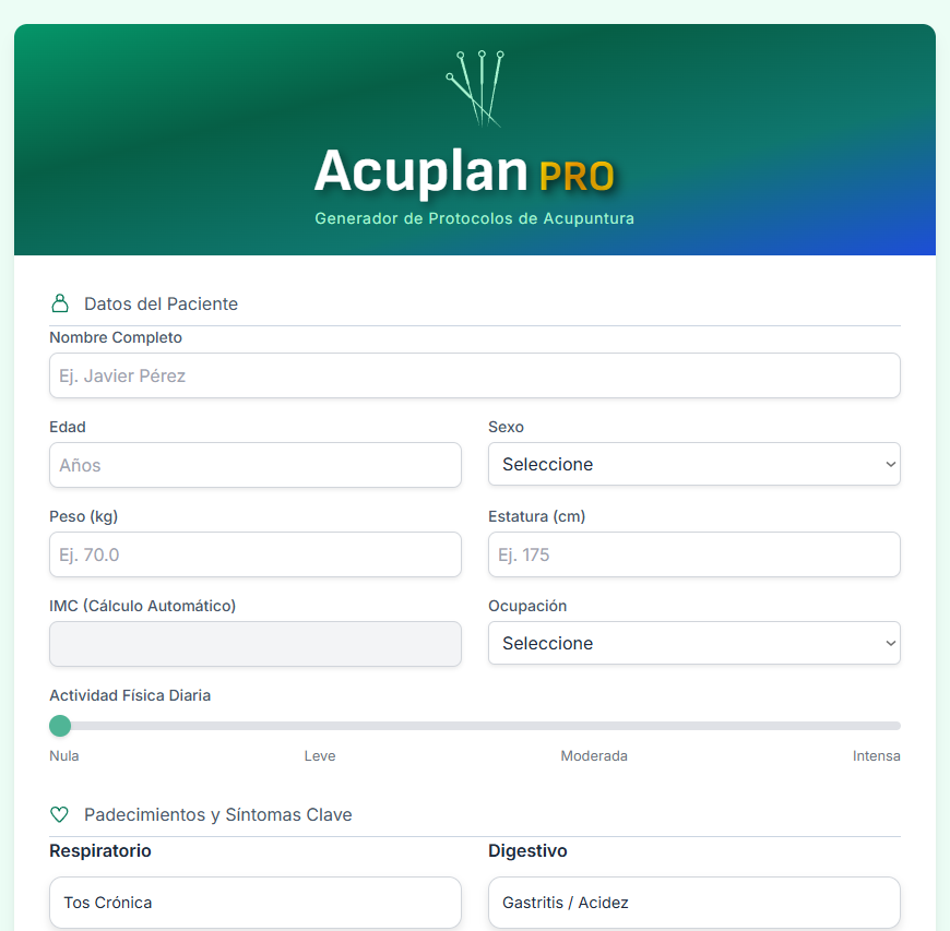 ACUPLAN PRO - Generador de Protocolos en Acupuntura