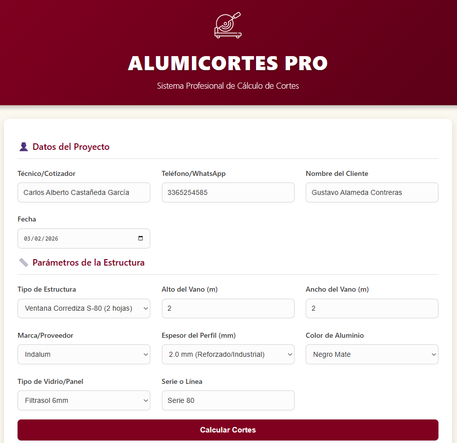 Presupuesto PRO | Alumicortes