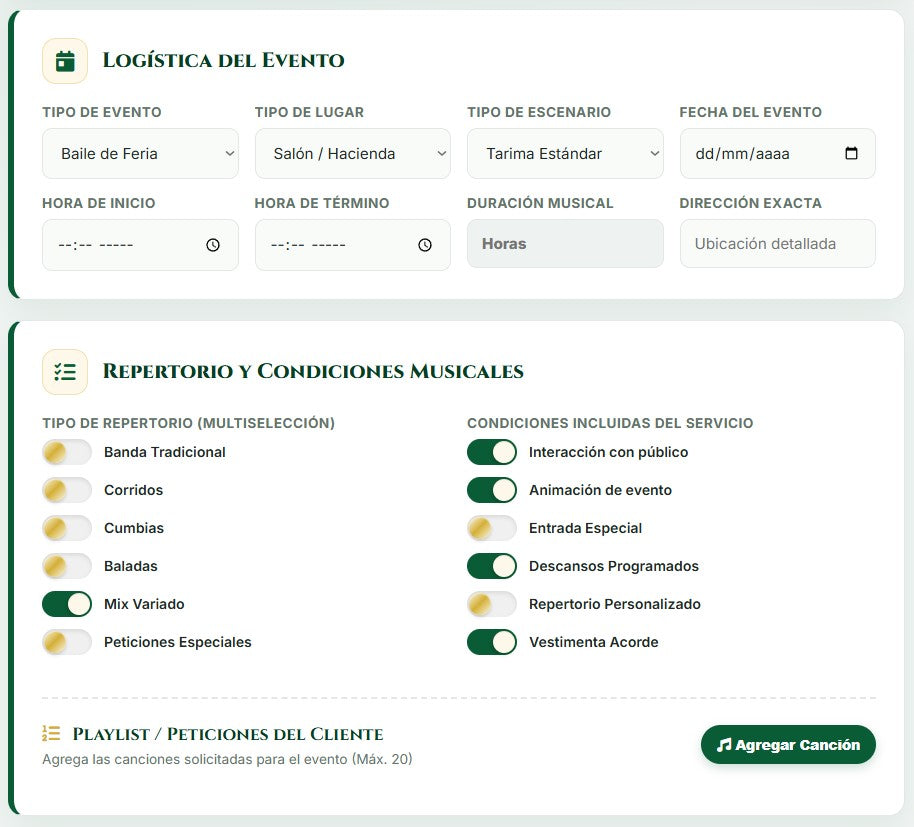 PRESUPUESTO PRO | BANDAS & AGRUPACIONES