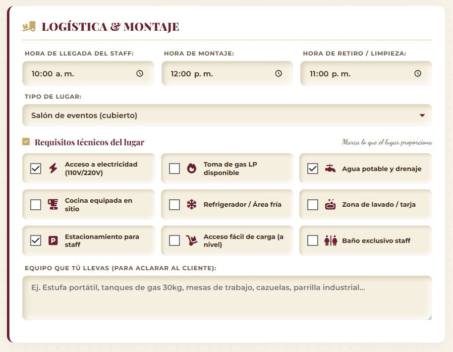 PRESUPUESTO PRO | CATERING & BANQUETES