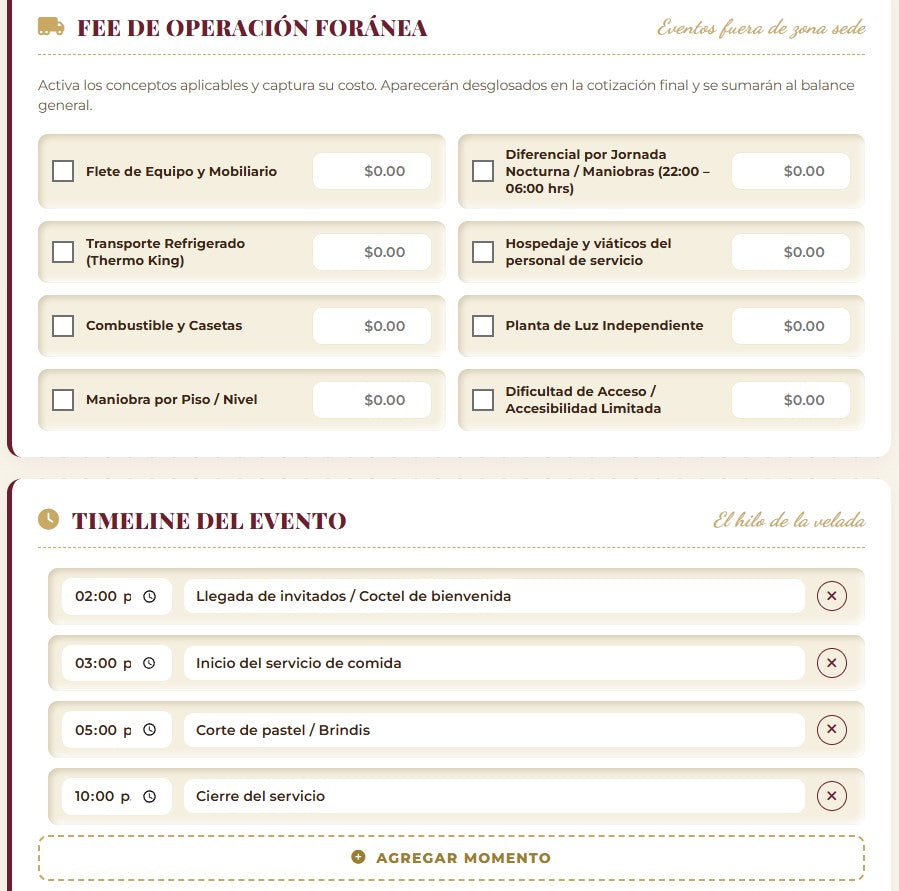 PRESUPUESTO PRO | CATERING & BANQUETES