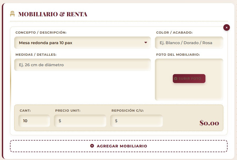 PRESUPUESTO PRO | CATERING & BANQUETES