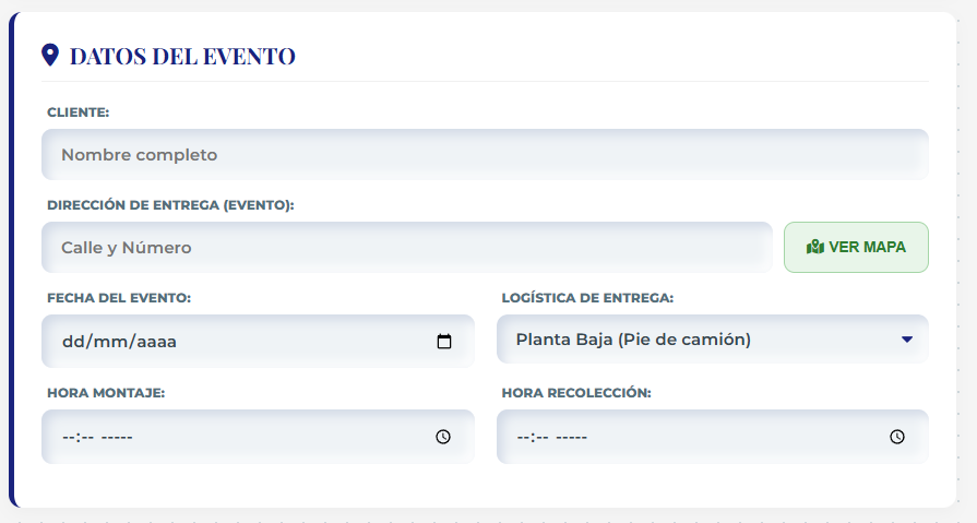PRESUPUESTO PRO | RENTA DE MOBILIARIO PARA EVENTOS