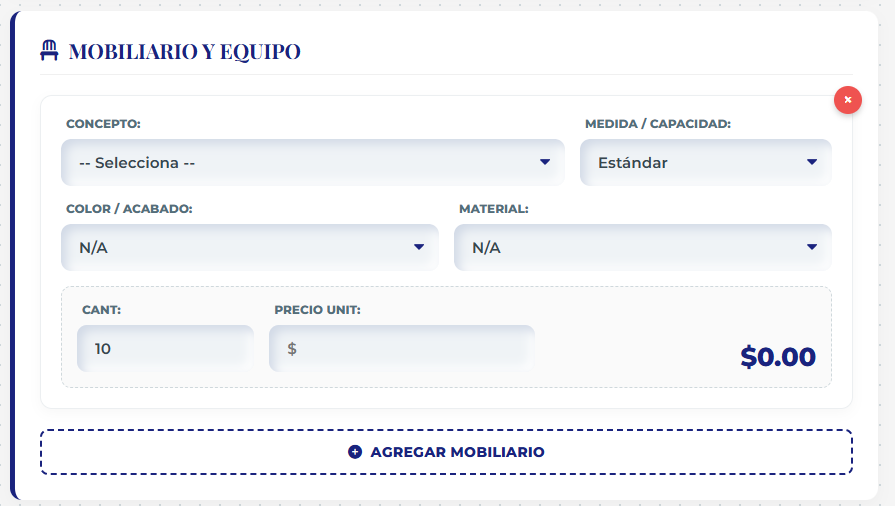 PRESUPUESTO PRO | RENTA DE MOBILIARIO PARA EVENTOS