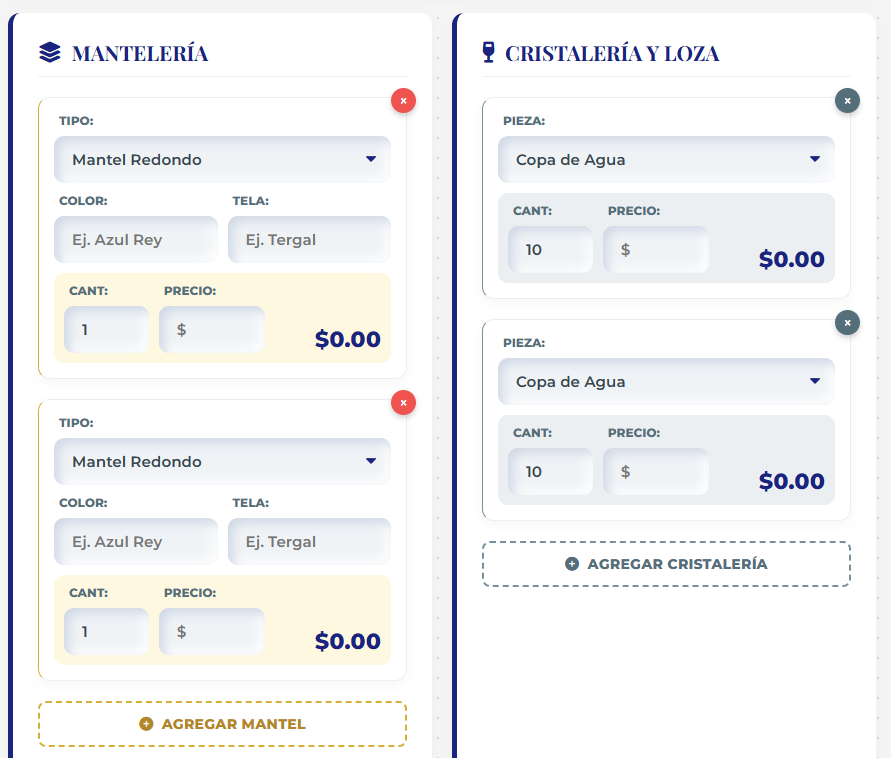 PRESUPUESTO PRO | RENTA DE MOBILIARIO PARA EVENTOS