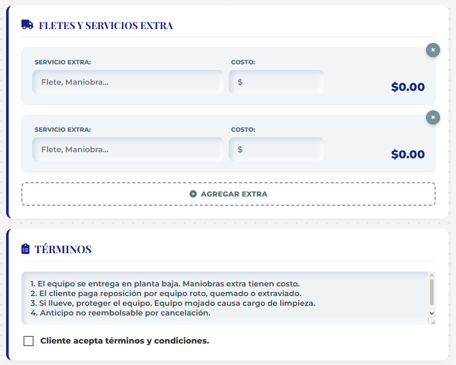 PRESUPUESTO PRO | RENTA DE MOBILIARIO PARA EVENTOS