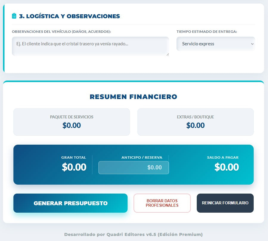 PRESUPUESTO PRO | CARWASH - AUTOLAVADO