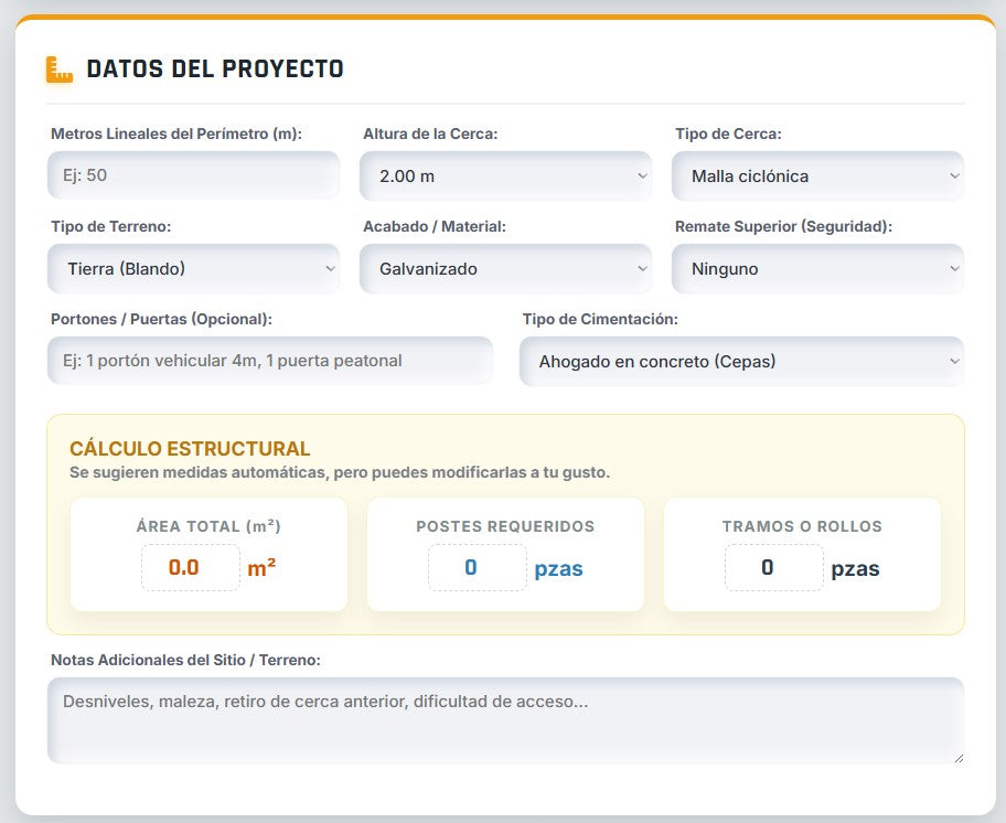 Presupuesto PRO | CERCAS & ALAMBRADOS