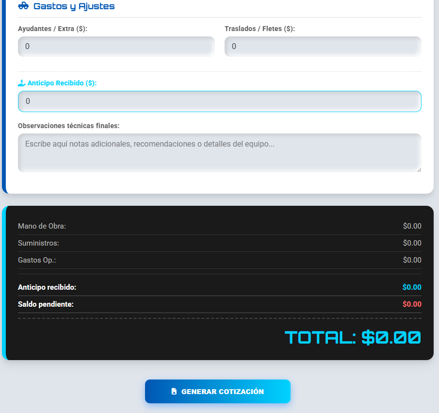 Presupuesto PRO | Técnicos en Climatización