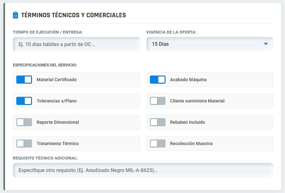 Presupuesto PRO | MAQUINADO CNC