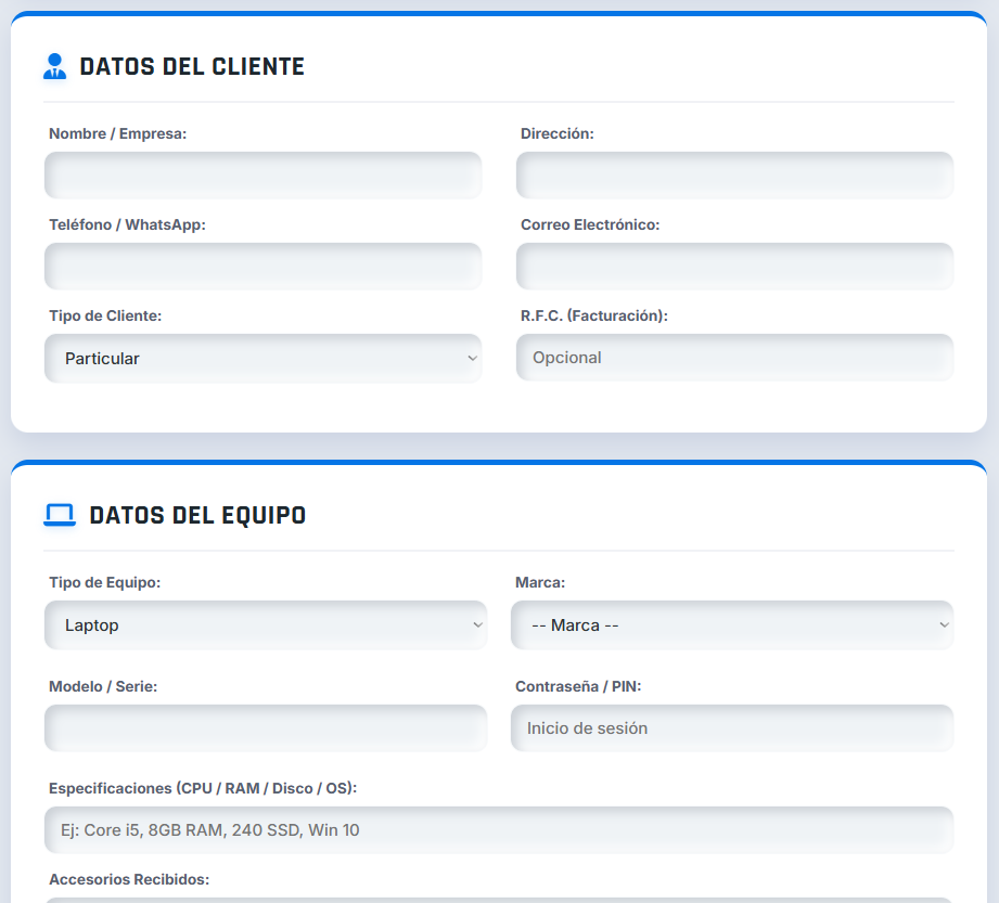 Presupuesto PRO | Técnicos en Reparación de Computadoras