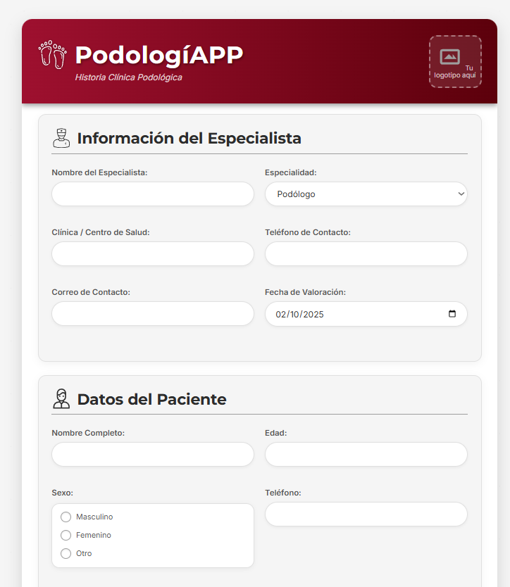 PodologiAPP | Historia Clínica Podológica