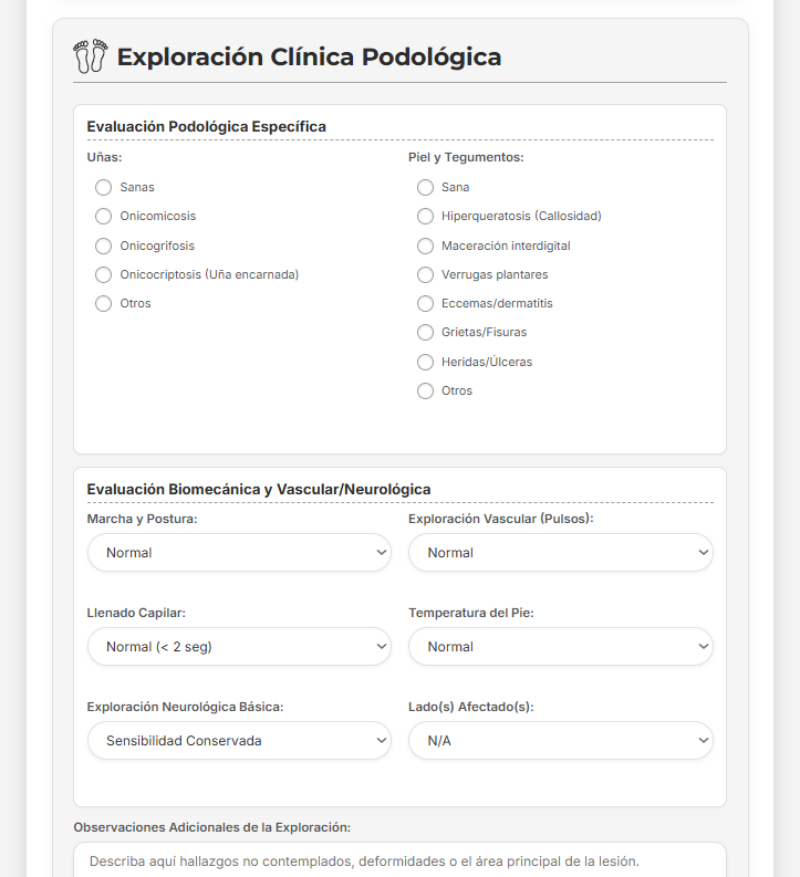 PodologiAPP | Historia Clínica Podológica