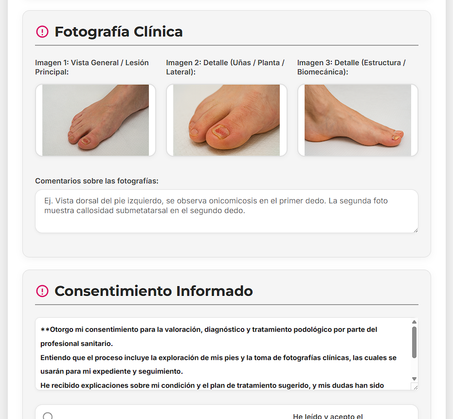 PodologiAPP | Historia Clínica Podológica