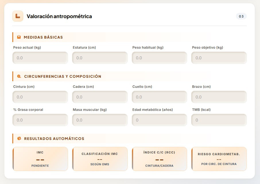 EXPEDIX | HISTORIA CLÍNICA DE NUTRICIÓN