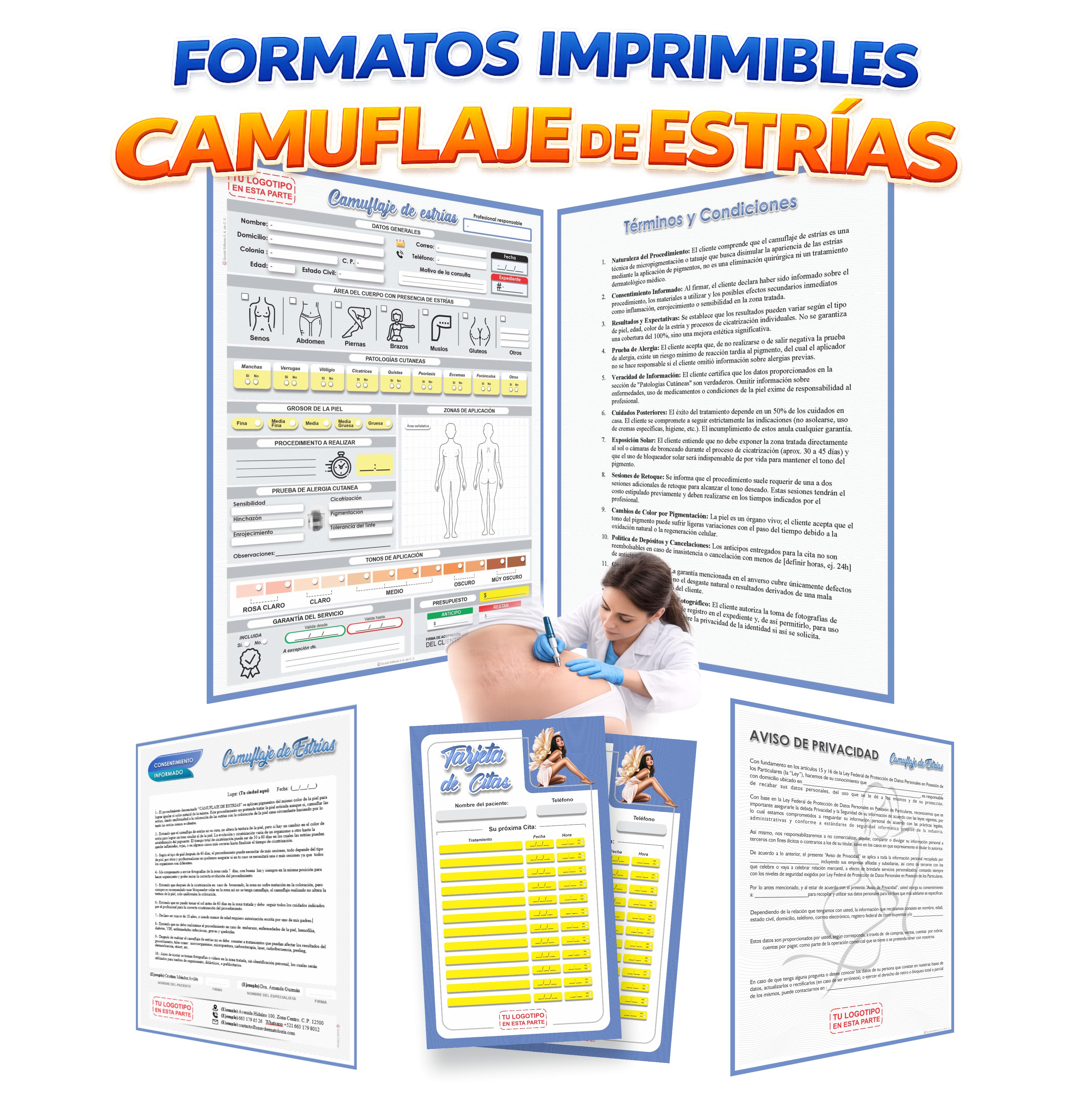 Formatos Imprimibles - Camuflaje de Estrías