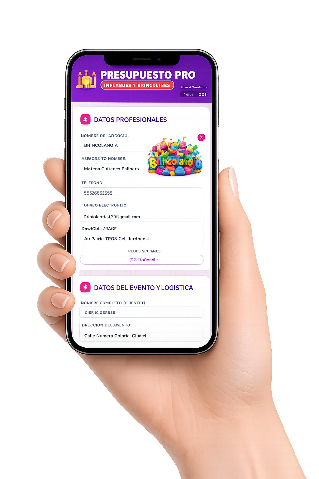 PRESUPUESTO PRO – INFLABLES Y BRINCOLINES