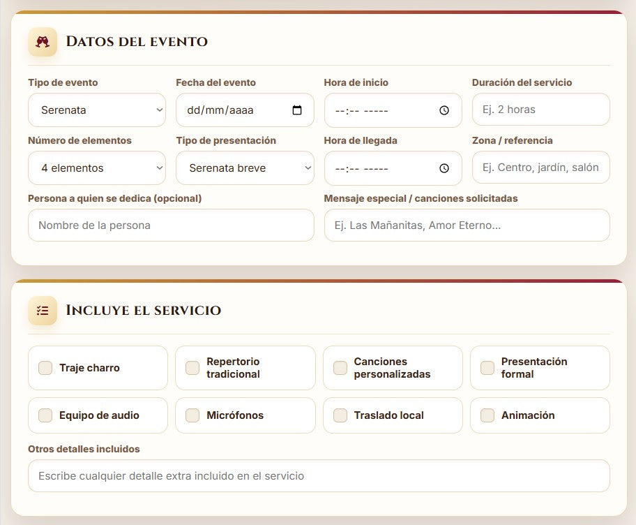 PRESUPUESTO PRO | AGRUPACIÓN DE MARIACHI