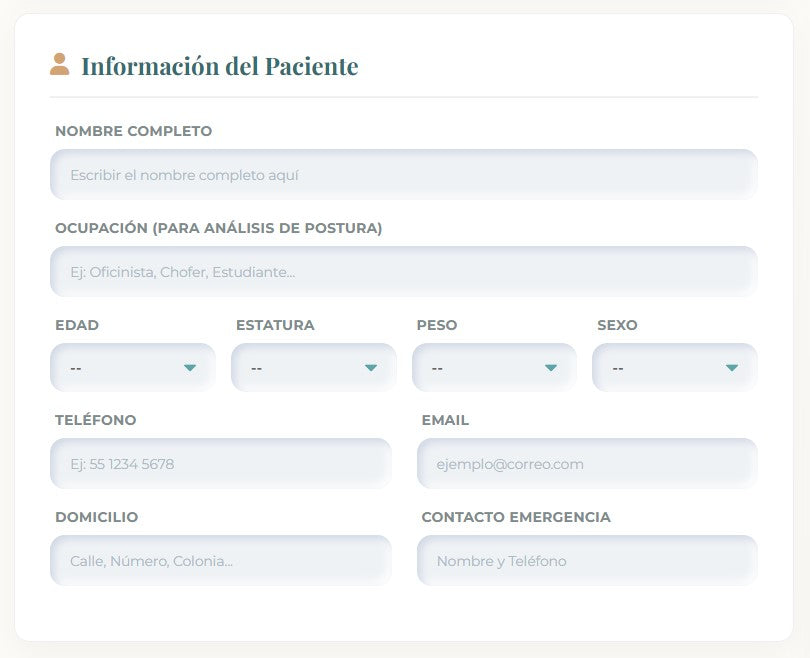 FICHA MASOTERAPIA PRO | HISTORIA CLÍNICA MASAJES