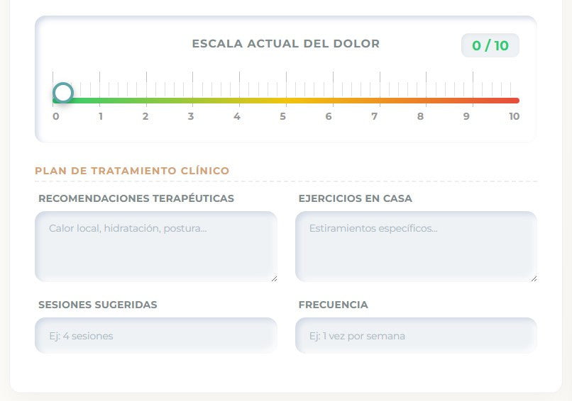 FICHA MASOTERAPIA PRO | HISTORIA CLÍNICA MASAJES