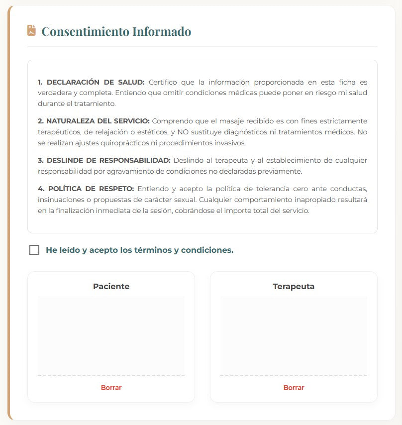 FICHA MASOTERAPIA PRO | HISTORIA CLÍNICA MASAJES