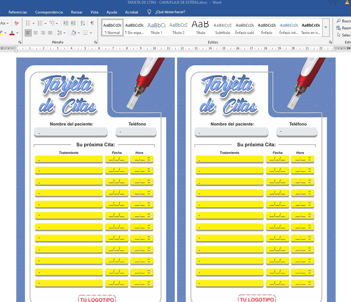 Formatos Imprimibles - Camuflaje de Estrías