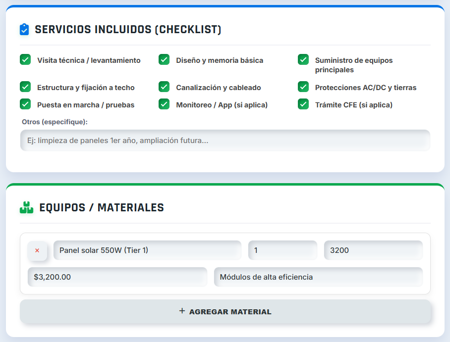 PRESUPUESTO PRO - TÉCNICO EN PANELES SOLARES