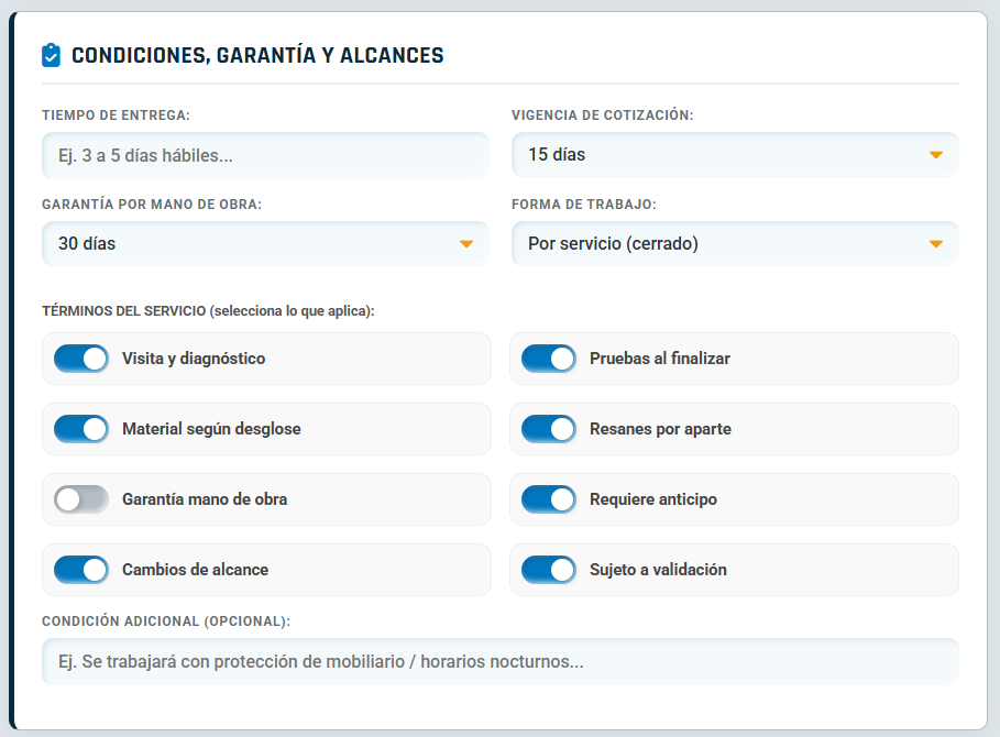 PRESUPUESTO PRO - PLOMERÍA & FONTANERÍA