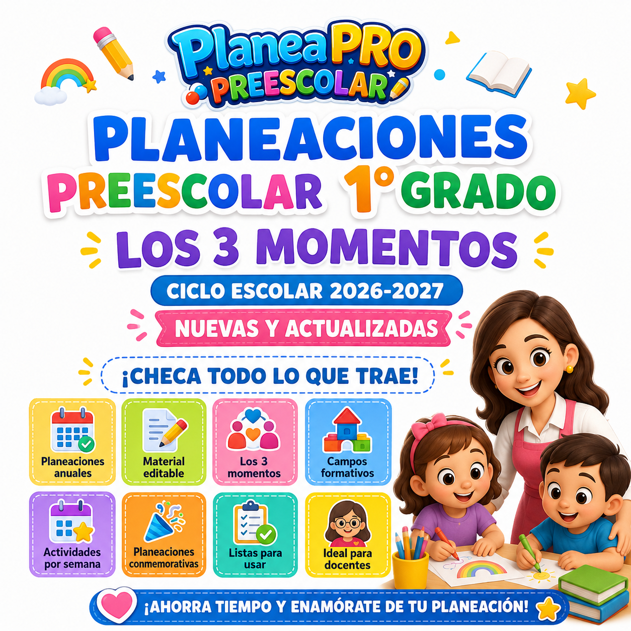 PLANEACIONES PREESCOLAR 1ER GRADO - CICLO ESCOLAR 2026-2027
