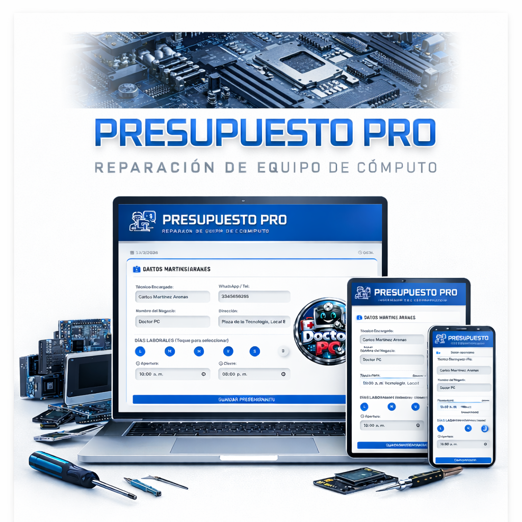 Presupuesto PRO | Técnicos en Reparación de Computadoras