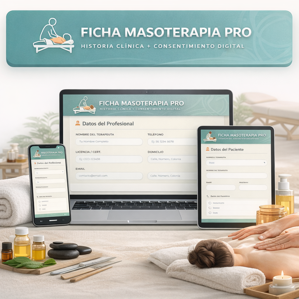 FICHA MASOTERAPIA PRO | HISTORIA CLÍNICA MASAJES