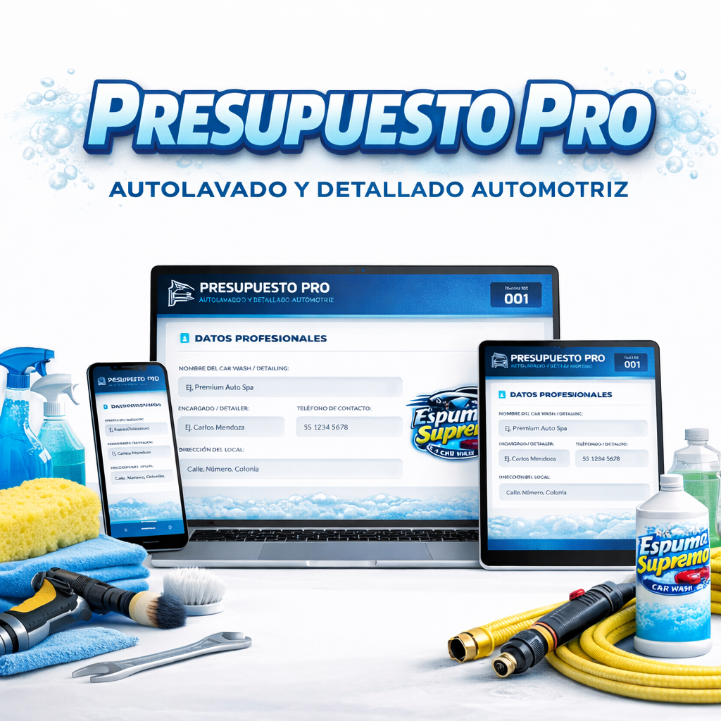 PRESUPUESTO PRO | CARWASH - AUTOLAVADO