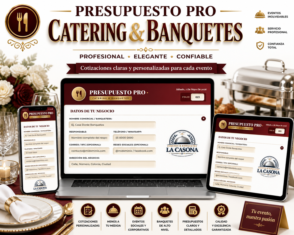 PRESUPUESTO PRO | CATERING & BANQUETES