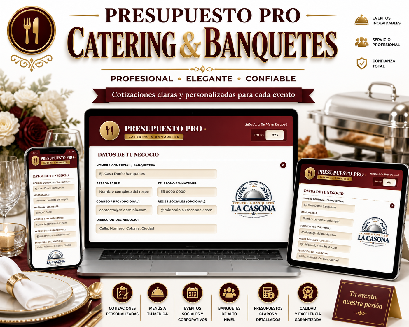 PRESUPUESTO PRO | CATERING & BANQUETES