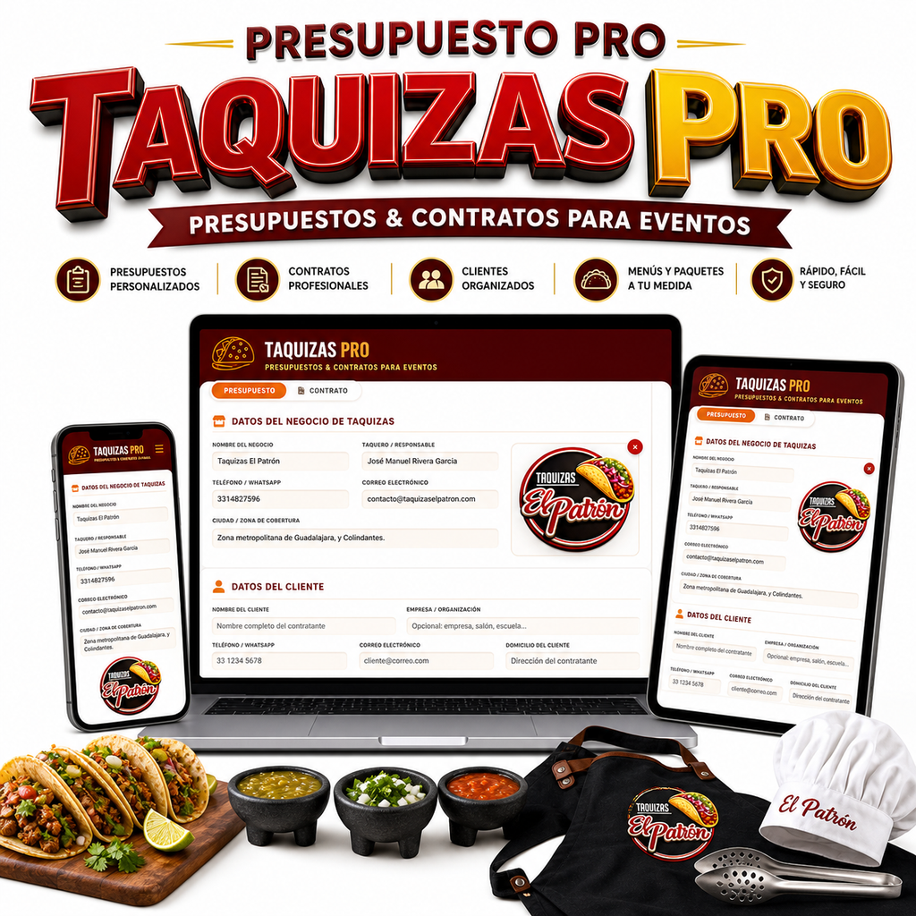 PRESUPUESTO PRO | TAQUIZAS PARA EVENTOS