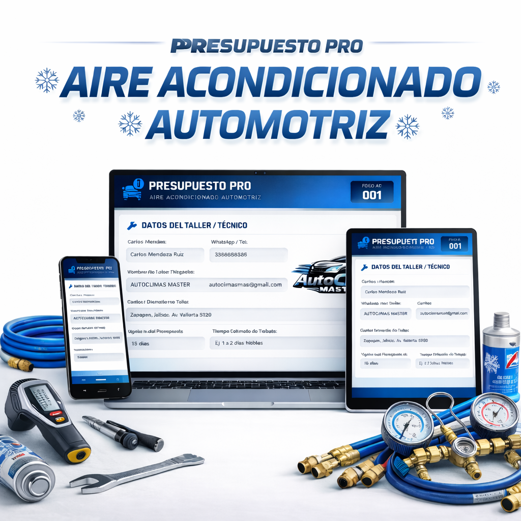 PRESUPUESTO PRO | AIRE ACONDICIONADO - AUTOMOTRIZ