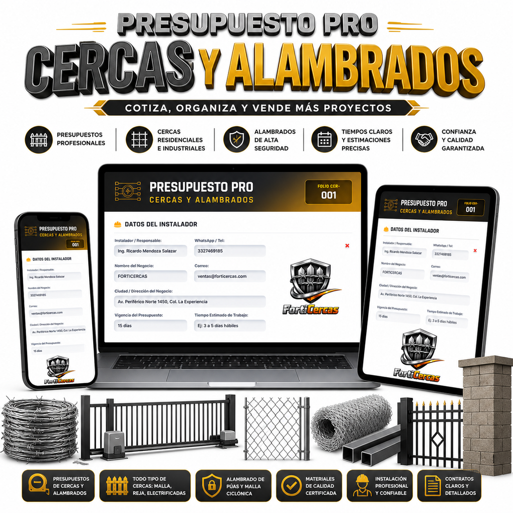 Presupuesto PRO | CERCAS & ALAMBRADOS