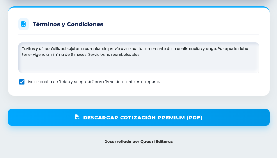 PRESUPUESTO PRO | AGENCIA DE VIAJES