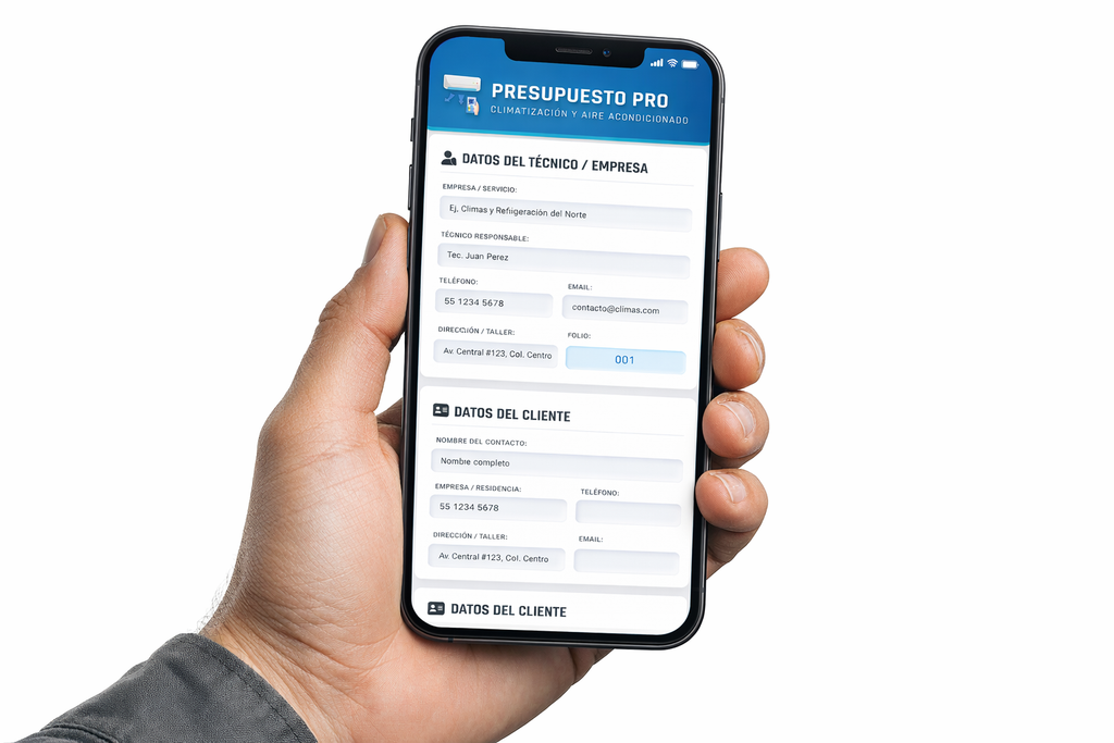 PRESUPUESTO PRO - CLIMATIZACIÓN Y AIRE ACONDICIONADO