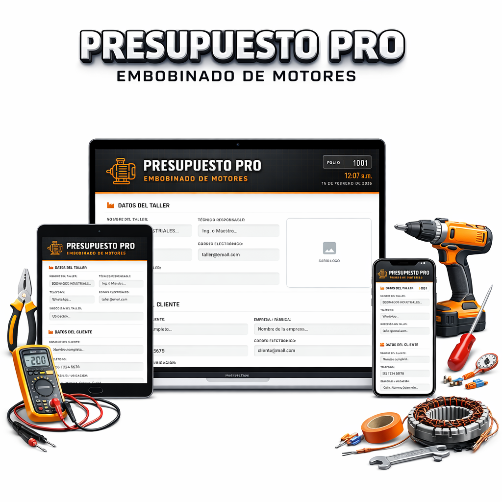 PRESUPUESTO PRO | EMBOBINADO DE MOTORES