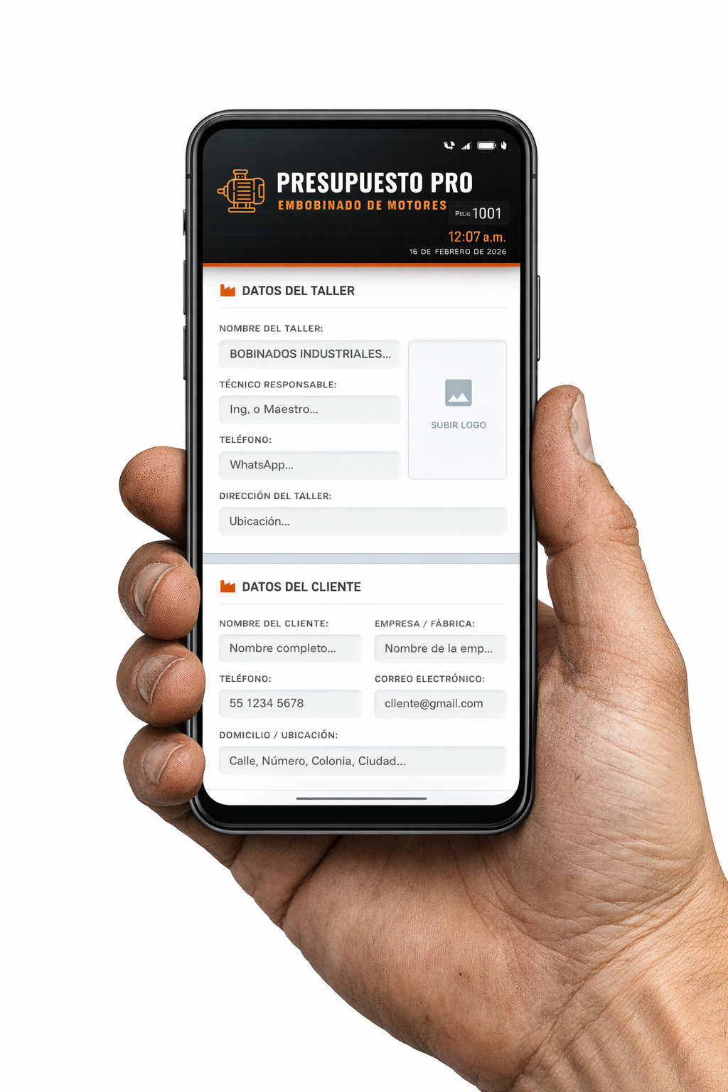 PRESUPUESTO PRO | EMBOBINADO DE MOTORES