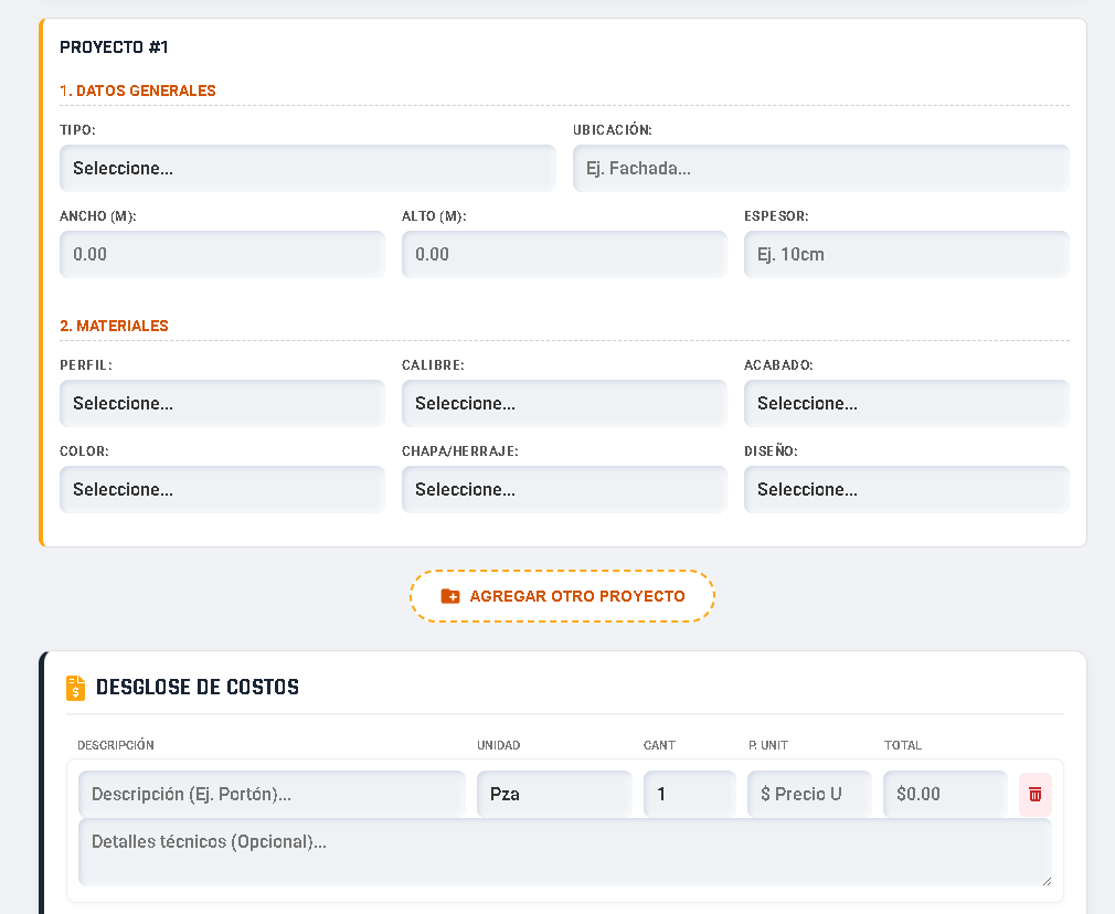 PRESUPUESTO PRO - HERRERÍA Y METALISTERÍA