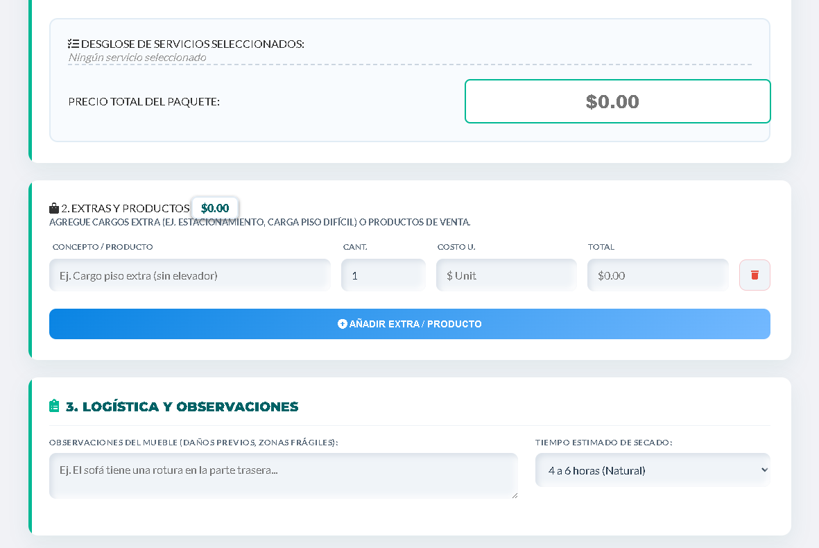 PRESUPUESTO PRO - LAVADO DE TAPICERÍA Y ALFOMBRAS